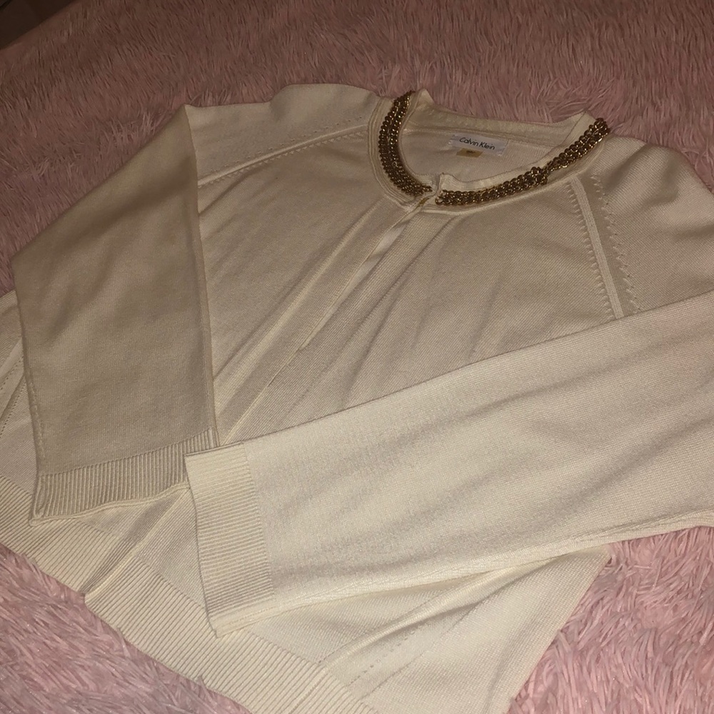 Gold chain cardigan/sweater